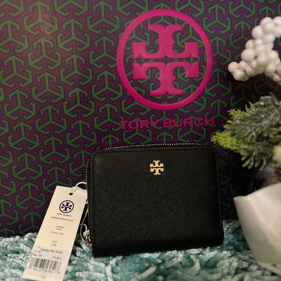 Authentic Tory Burch Emerson Mini Wallet Black/101 - Picture 5 of 8
